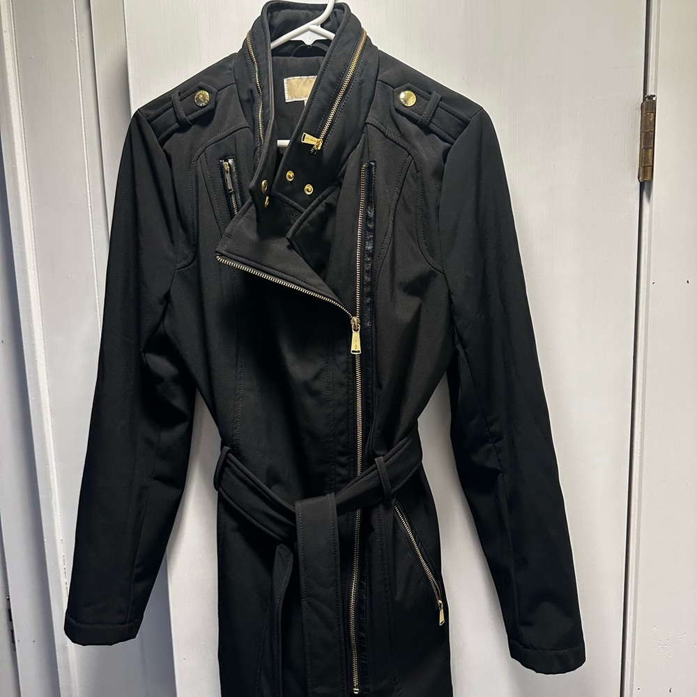 Michael Kors Black Coat with Gold Accents